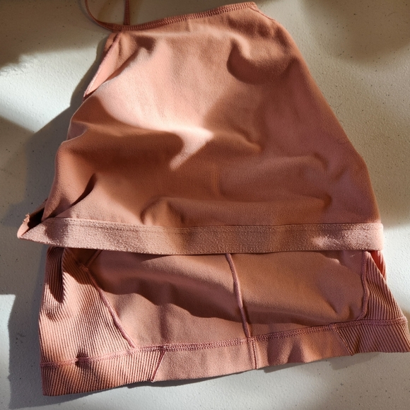 Nike Yoga Statement Clean Crop Top Tank High Neck Cropped Pink Activewear Gym - Picture 8 of 11